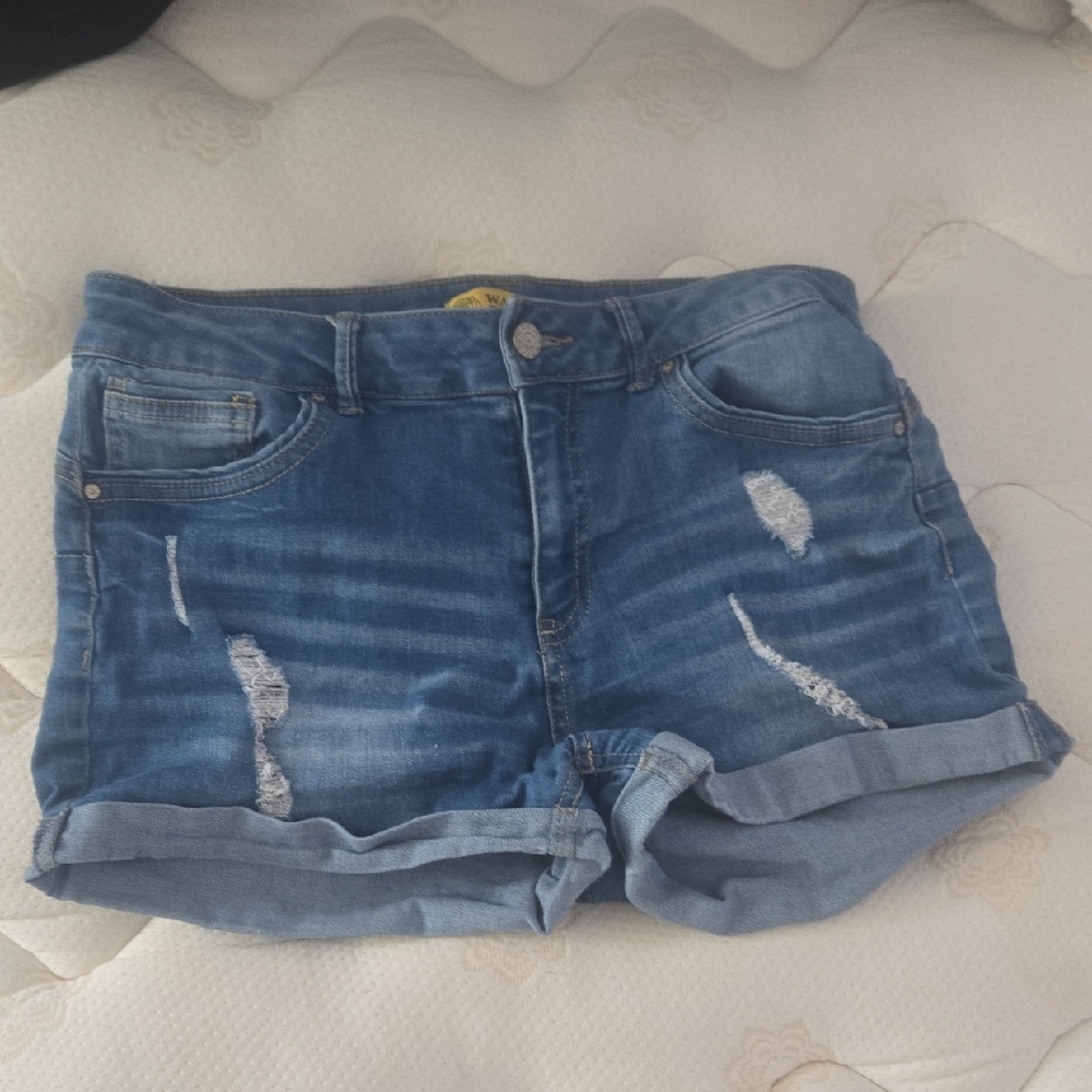 Wax Jean Distressed Blue Jean Shorts